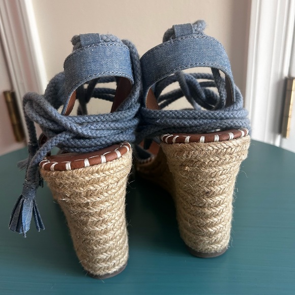 Rampage Blue Denim Espadrille Wedges - Picture 2 of 7
